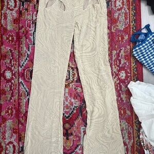 I AM GIA beige mesh pant and tank top set